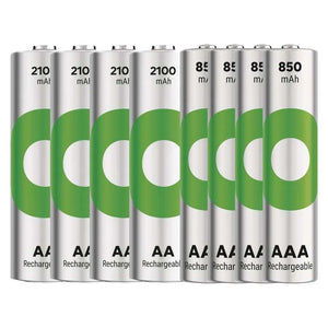 Nabíječka baterií GP Eco E821 + 4× AA 2100 + 4× AAA 850