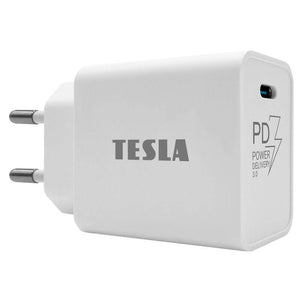 Nabíječka Tesla T100, 20W, USB-C, PD 3.0, QC 3.0, bílá