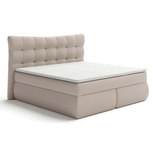 Postel Boxspring James 180x200, béžová, vč. matrace a topperu