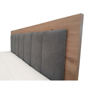 Postel Boxspring Marc 180x200, šedá,dub vč. matrace a topperu