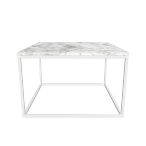 Konferenční stolek Accent - bílý rám (přírodní mramor, ocel)