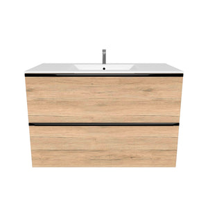 Koupelnová skříňka s umyvadlem Dionne závěsná (90x60x46 cm, dub)