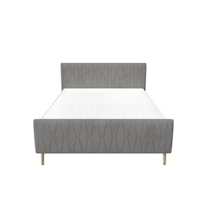 Čalouněná postel Aksel 160x200, šedá, bez matrace