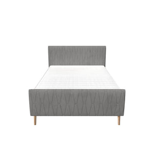 Čalouněná postel Aksel 140x200, šedá, bez matrace