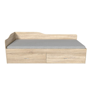 Dřevěná postel Arkadia 90x200 cm, 2x zásuvka, sonoma,bez matrace