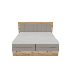 Postel Boxspring Marc 180x200, šedá,dub vč. matrace a topperu