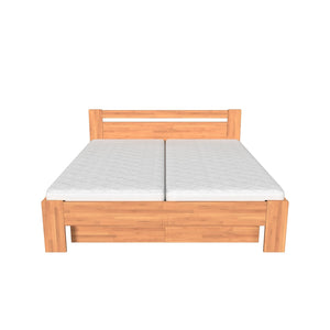 Masivní postel Maribo 2, 180x200, vč. roštu, bez matrace, ořech