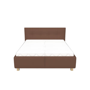 Čalouněná postel Mary 180x200, hnědá, bez matrace