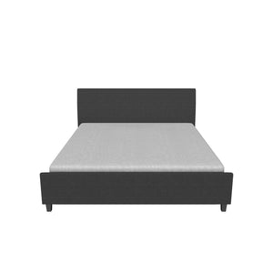 Čalouněná postel Nils 180x200, tmavě šedá, bez matrace