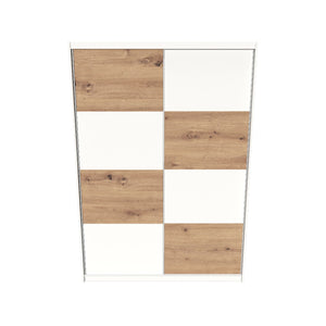 Šatní skříň Tigra - 150x215x61 cm (bílá, dub artisan)