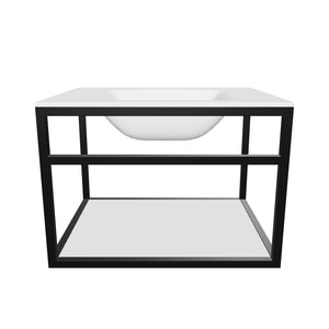 Konzolová skříňka s umyvadlem Katie (66x46,2x53 cm, bílá, černá)