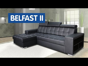 Rohová sedačka rozkládací Belfast II levý roh černá - II. jakost