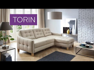 Kožená sedačka rozkládací New Torin univerzální roh béžová