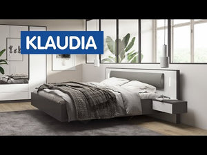 Dřevěná postel Klaudia 160x200, grafit, bílá