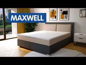 Postel Boxspring Maxwell 180x200, šedá, včetně matrace a topperu
