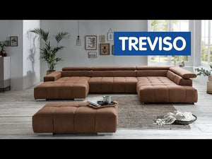Sedací souprava do U Treviso pravý roh modrá