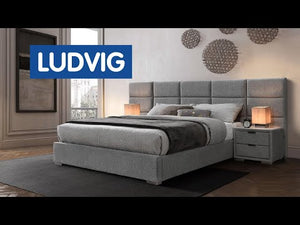 Čalouněná postel Ludvig 160x200, šedá, bez matrace