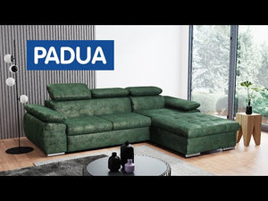 Rohová sedačka rozkládací Padua levý roh zelená