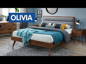 Dřevěná postel Olivia 160x200, ořech, bez matrace