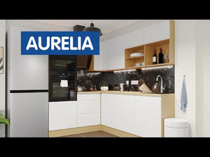 Rohová kuchyně Aurelia pravý roh 240x180cm(bílá vysoký lesk,lak) - II. jakost