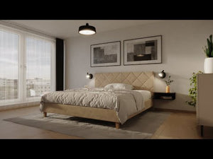 Čalouněná postel Sven 180x200, béžová, bez matrace