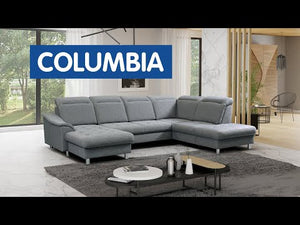 Sedací souprava do U rozkládací Columbia levý roh šedá