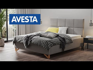 Čalouněná postel Avesta 180x200, šedá, bez matrace - PŘEBALENO