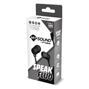 Sluchátka Meliconi SPEAK FLUO USB-C, černá