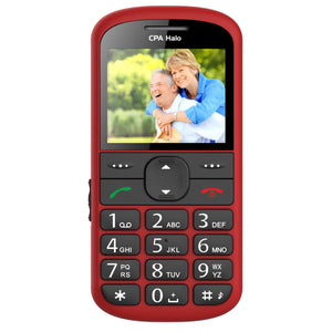 Tlačítkový telefon pro seniory CPA Halo 21, červený