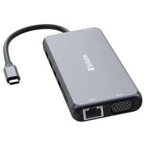 USB-C hub Verbatim 14,2xHDMI,VGA,RJ45,5xUSB,2xC,3.5mm,SD,microSD