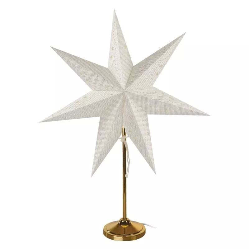 Vánoční hvězda papírová se zlatým stojánkem Emos DCAZ15, 45 cm VYBALENO