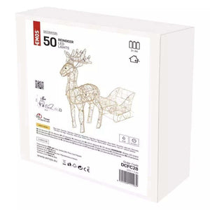 Vánoční LED sobí spřežení Emos DCFC28, teplá bílá, 47 cm VYBALENO