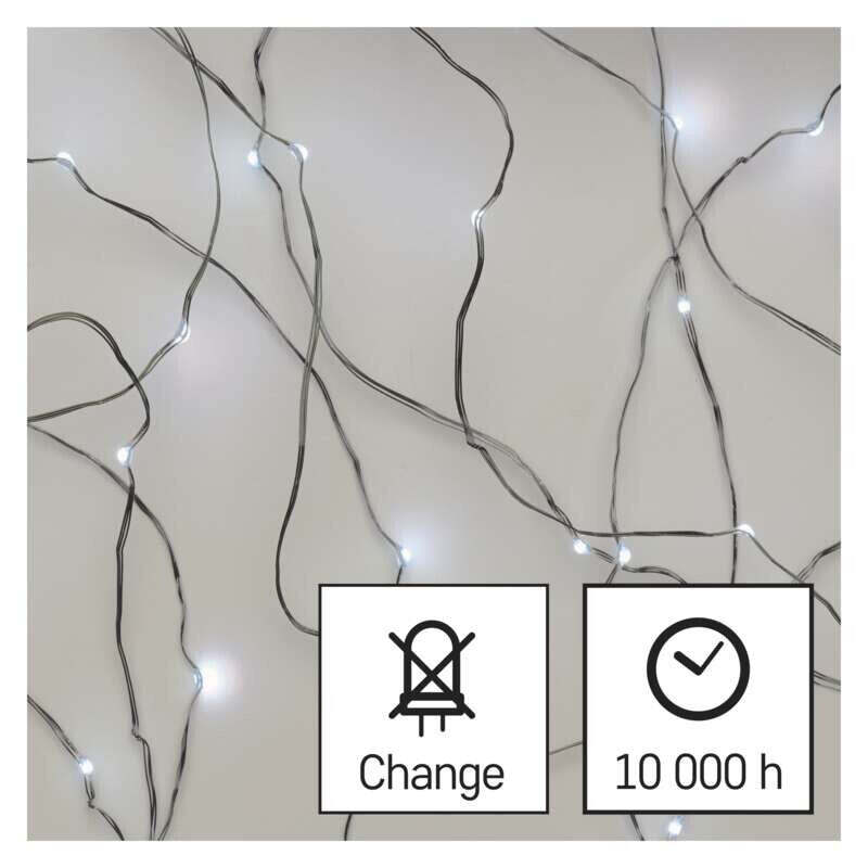 Vánoční osvětlení Emos D3AC02, nano, studená bílá, 4m VYBALENO