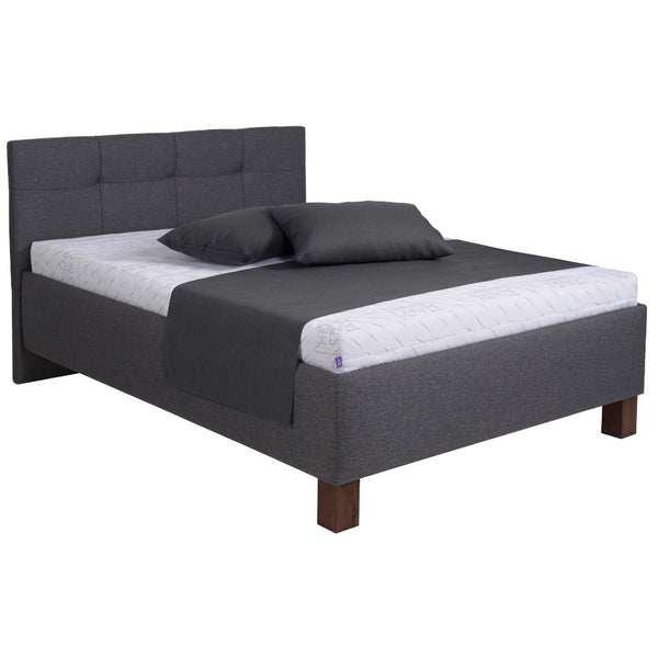 Levně Čalouněná postel Mary 90x200, šedá, včetně matrace