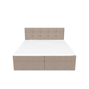 Čalouněná postel Carrie 180x200, béžová, vč. matrace a topperu