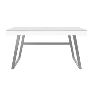 Psací stůl Tegmen (bílá, stříbrná)