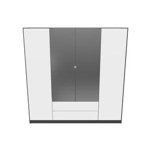 Šatní skříň Klaudia - 200x202x57 cm (grafit/bílá)