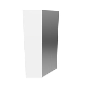 Skříň Moritz  - 120x236x120 cm (bílá, zrcadlo)
