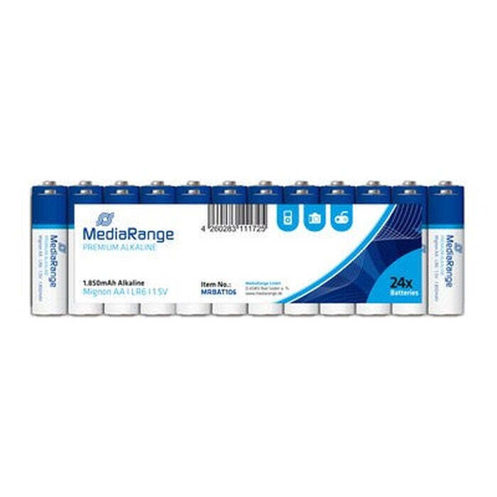 Alkalická baterie MediaRange Premium AA 1.5V, 24ks