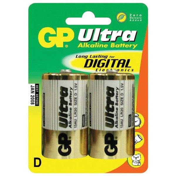 Levně Baterie GP Ultra Alkaline, D, 2ks