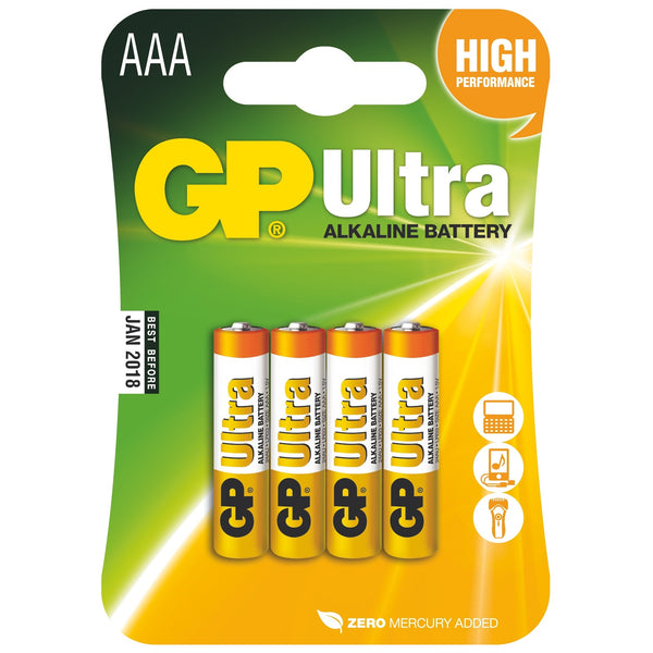 Levně Baterie GP Ultra Plus, AAA, 4ks