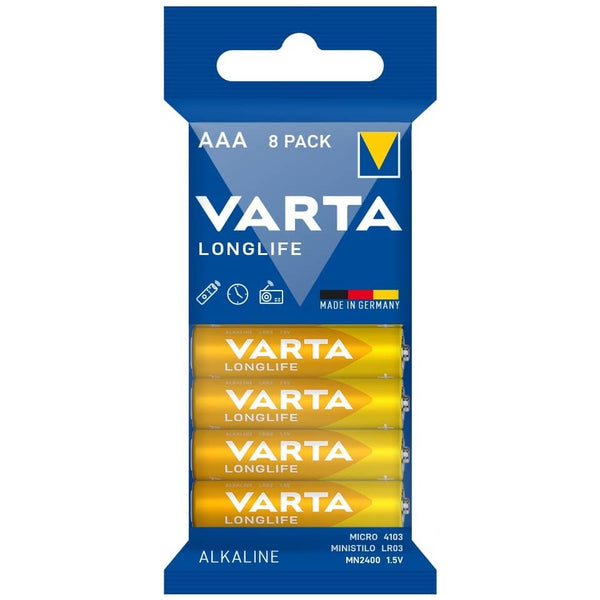 Levně Alkalické baterie Varta longlife AAA 8 ks