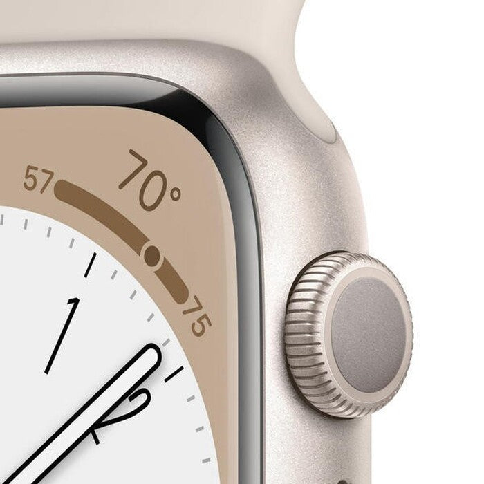 Apple Watch S8, 45mm, starlight, sportovní řemínek, starlight POU