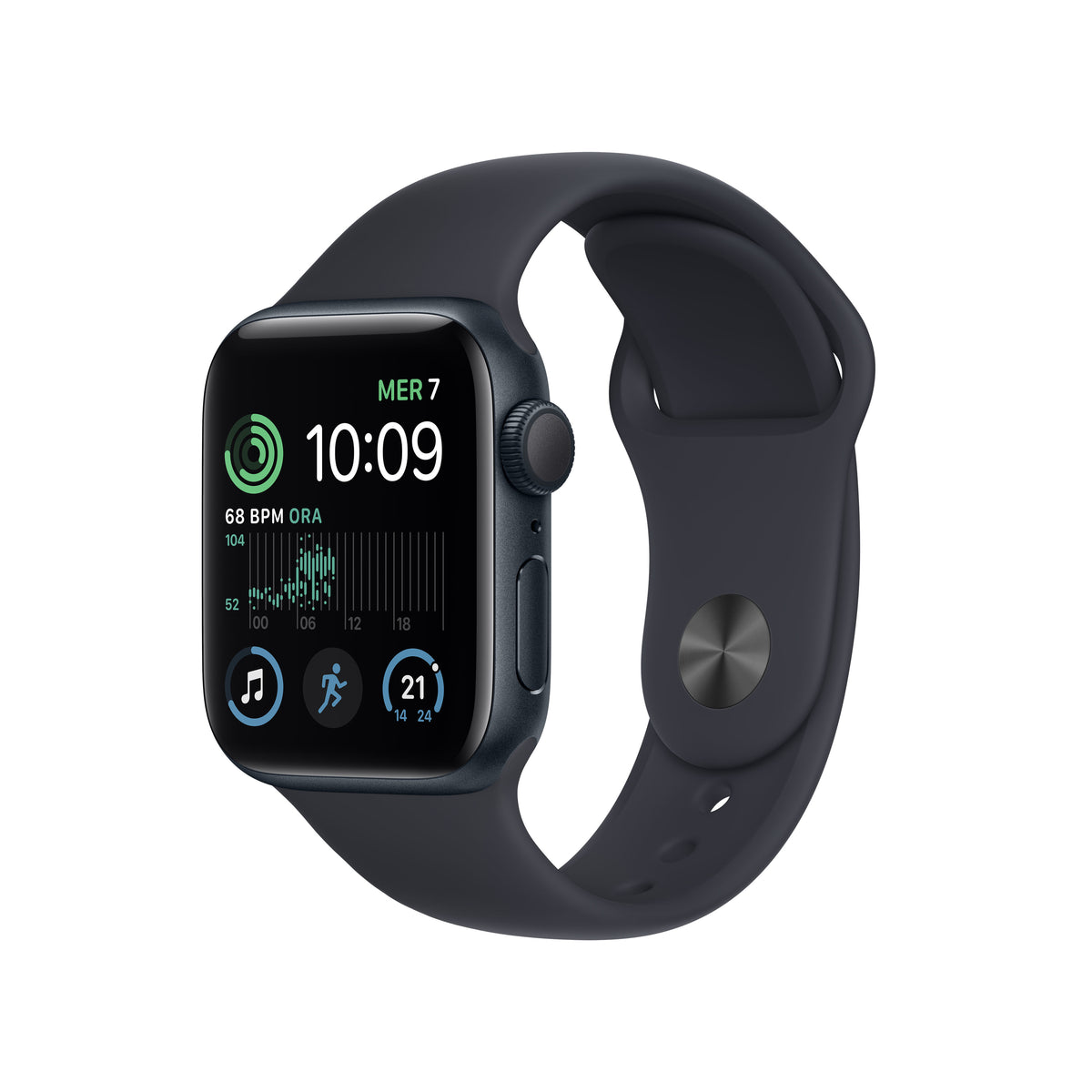 Apple Watch SE (2022), 40mm, černá, sportovní řemínek, černá ROZB