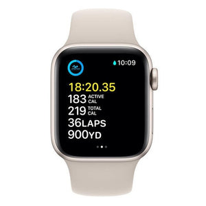 Apple Watch SE (2022), 40mm, starlight, sportovní řemínek, starl