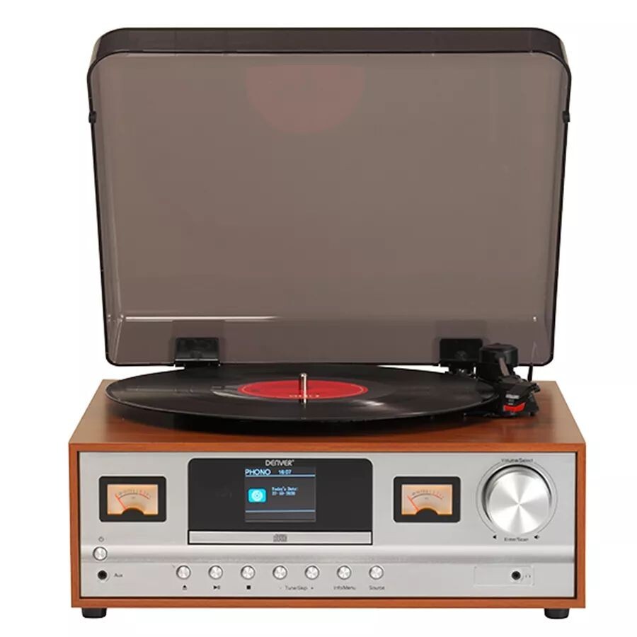Retro gramofon Denver MRD-52, hnědý POUŽITÉ, NEOPOTŘEBENÉ ZBOŽÍ