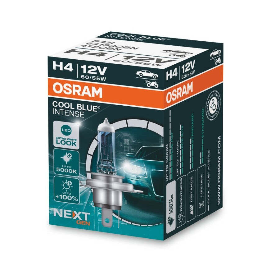 Autožárovka H4 OSRAM Cool Blue Intense, 2ks ROZBALENO