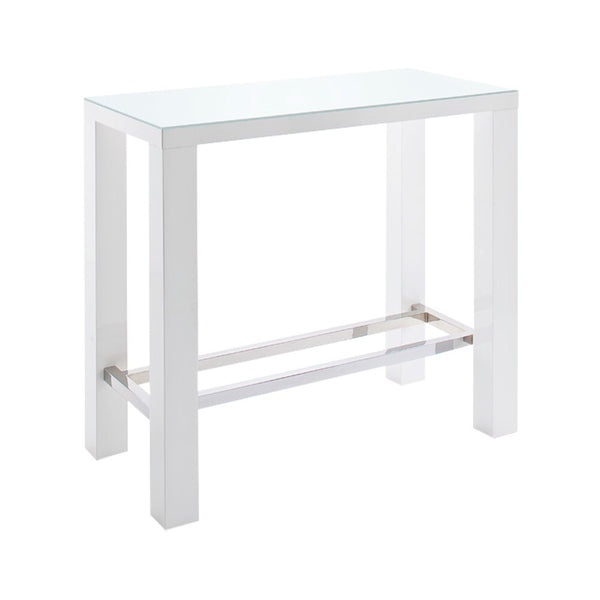 Levně Barový stolek Jordy 120x107x60 cm (bílá, stříbrná)
