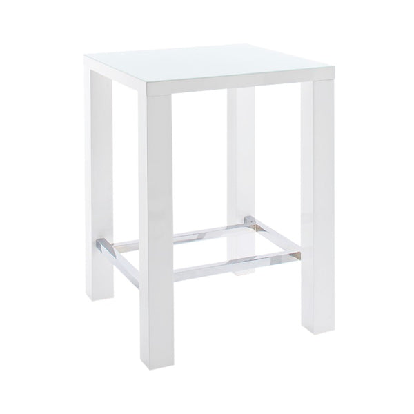 Levně Barový stolek Jordy 80x107x80 cm (bílá, stříbrná)