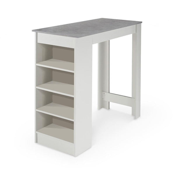 Levně Barový stolek Mariano 115x103x50 cm (bílá, šedá)